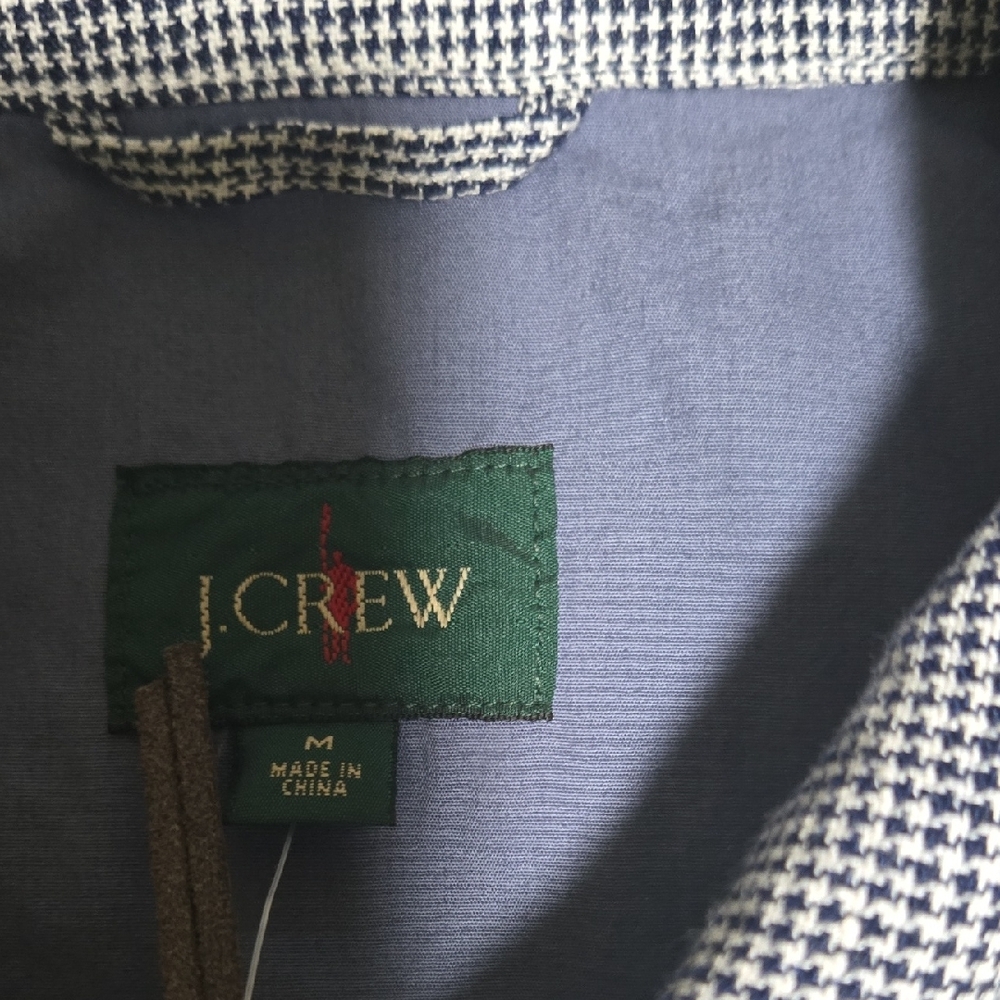 J. Crew Men's Navy Checkered Lightweight Jacket - Picture 3 of 16